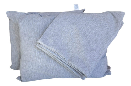 Pack De Almohadas Con Funda Cary Bebé Jersey 32x46 Cm Cuna Color Gris jaspe