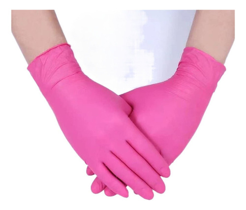 Guantes Limpieza Desechables De Latex Rosas 100 Piezas