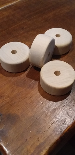 Imagen 4 de 5 de Rueditas De Palo Blanco De 33 Mm 15 De Espesor... Por 80 U.