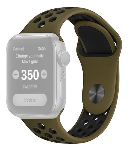 Pulseira Compatível Com Apple Watch 41mm 40mm Verde Oliva