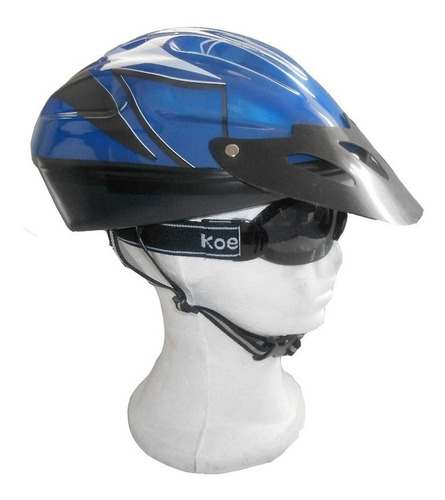 Casco Bicicleta Y Gafas Uv 400proteccion Combo Todoterreno