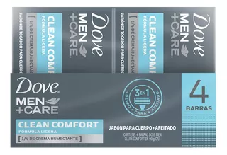 Jabón En Barra Dove Men+care Clean Confort 4 Barras De 90g