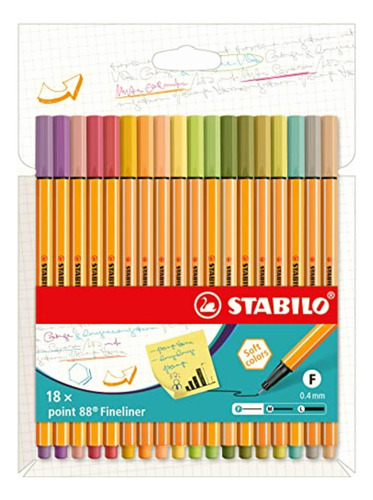 Stabilo Fineliner Point 88 Portafolios De 18 Colores