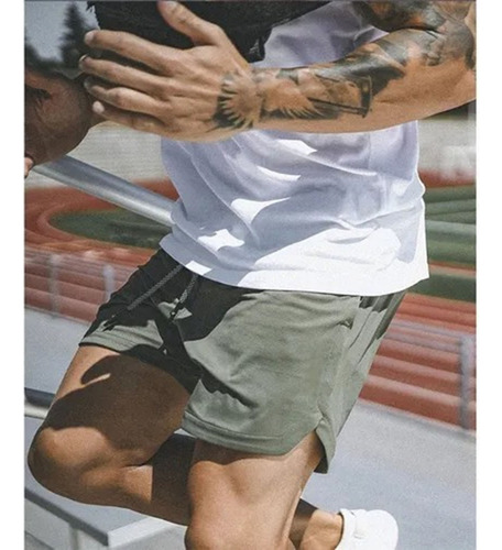 1 Gimnasio Short Con Licra Deportiva 2 En 1 Hombre Correr