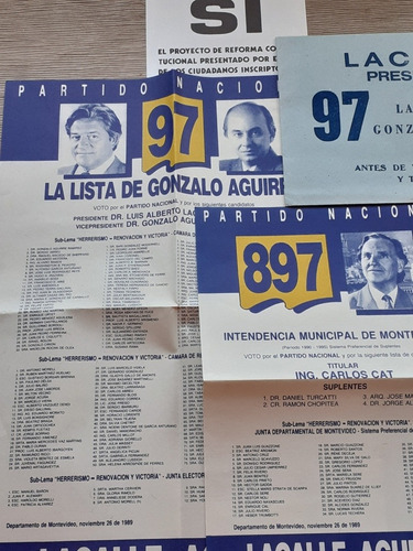 *elecciones Nacionales 1989 Lista 97 Partido Nacional