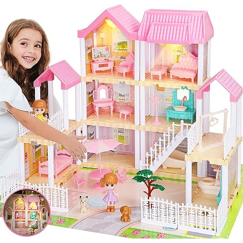 Girls Doll House For 3 4 5 6 7 8 Year Old Toy, Dollhous...