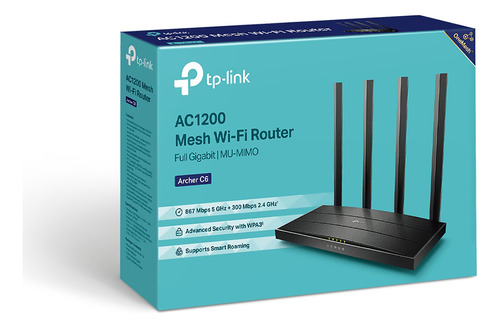 Tp-link Archer C6 Router Wireless Dual Band Gigabit Ac1200