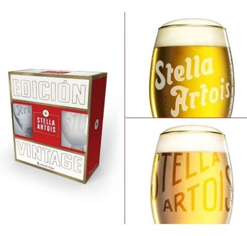 Pack Stella Artois Edicion Vintage 2 Copas 330ml Regalo