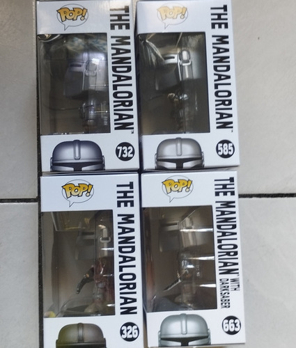 4 Pack Funko Pop Mandaloriano 585, Darksaber / Bobblehead