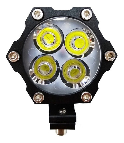 Faro Led Moto 20w 2000lm C/ Luz Fria Alta Baja Intermitente