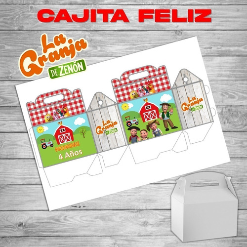 Kit Imprimible Caja Golosinas Cajita Feliz Granja De Zenón