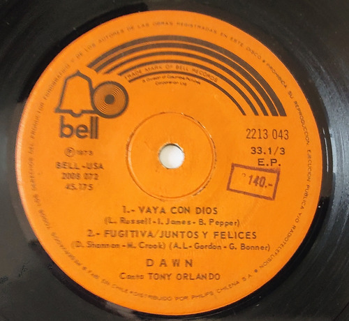 Vinilo Ep De Dawn - Ata Una Cinta Amarilla ( E103-s178 (Usado)
