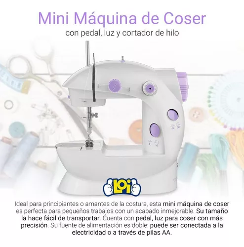 Mini Máquina de Coser con pedal, luz y cortador de hilo, oferta LOi Chile.
