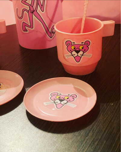 Pantera Rosa Juego De Te Cafe Infantil Vintage Colección 80s