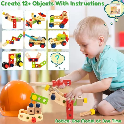 Juguetes de madera, juego de herramientas para niños, juguetes