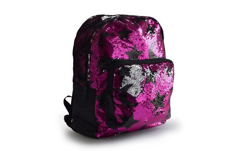 Mochila Lentejuelas Reversibles Estrellas Lunas Cuotas Mmk