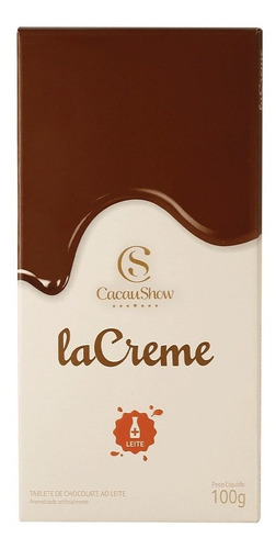 Tablete Barra De Chocolate Ao Leite Lacreme Cacau Show 100g