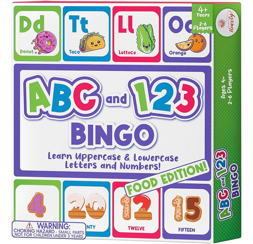 Fiesta Abundante Alfabeto Y Número, Abc Y 123 Bingo Juego De