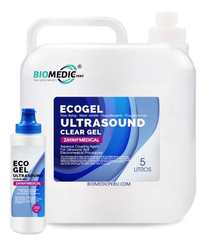 Gel Ecografico Para Ultrasonido. Ecogel Zayah 5lt.