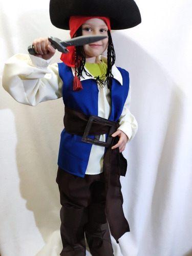 Disfraz Jack Sparow Pirata Del Caribe Completo Niño