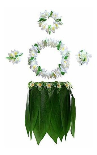 Disfraces Niñas - Kefan Leaf Hula Skirt And Hawaiian Leis Se