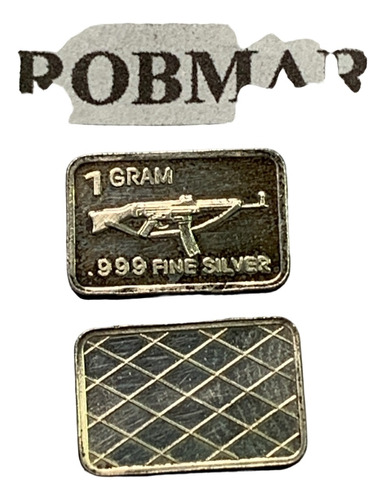 Robmar-moneda N°27-1 G.plata 999-ametralladora +estuche 3d