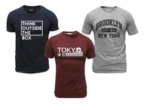 Comprar Pack X 3 Remeras Estampadas Hombre Algodón Surtidas
