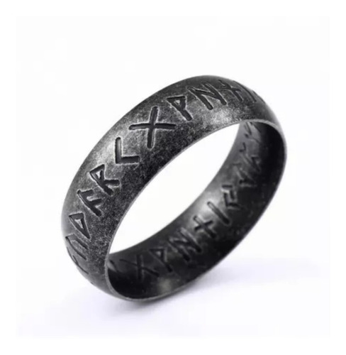 Anillo Vikingo Nórdico Amuleto Runas En Acero Inoxidable