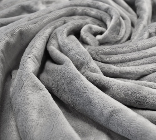 Frazada Térmica De Lujo Micro Polar Gris Tamaño King