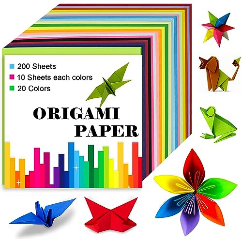 Papel De Origami Doble Cara De Color, 200 Hojas, 6x6 Pu...