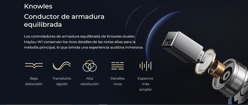 Imagen 5 de 9 de Auriculares Inalámbricos Haylou W1 T60 Azul Qualcomm Aptx