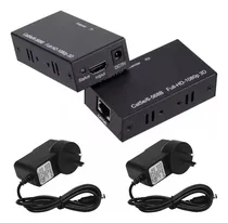 Comprar Extensor Hdmi Por Cable Utp Rj45 Cat 5e\u002F6e V1.4 Extension 60 Metros Alargue Audio Video 1080p 3d Full Hd Funciona Con Hdmi \u002F Dvi-d \u002F Hdcp \u002F Hdtv Con Fuentes Incluidas Dc 5v Metálico Color Negro