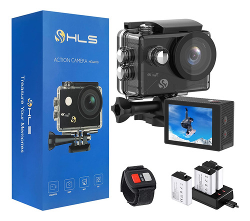 Hls Camara Accion Impermeable 4k Estabilizacion 3 Bateria Hd