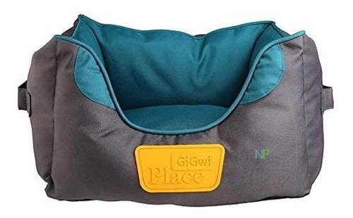Imagen 4 de 9 de Cama Perro Gato Gigwi Place Gris/verde Large 65x55x25 Np