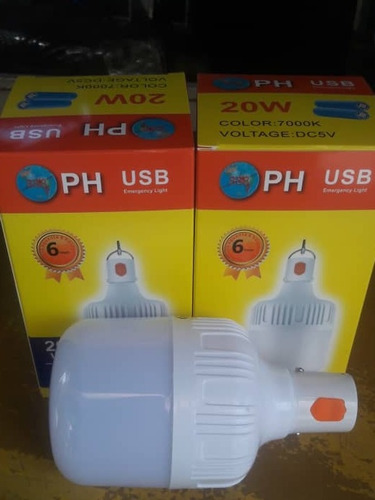 Imagen 2 de 10 de Bombillo Recargable Usb De 20watt