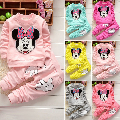 Disney Mickey Minnie Mouse Conjunto Vestido Bebe Niña Niño