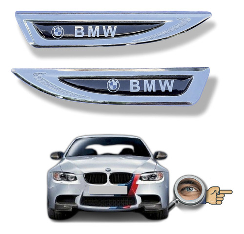 Insisgnias Metalicas Laterales P/ Bmw Cromo 3m Tuningchrome