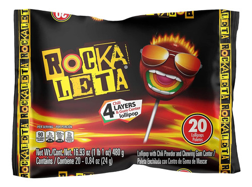 Rockaleta Chile Lollipops, 20 Count (sugar Candy - Ethnic