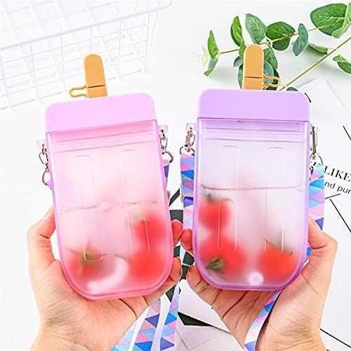 Linda Botella De Agua Con Popote-300 Ml Creative Ice Cream P