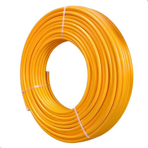 Tubo Amarelo Flexível Para Instalação De Gás Rolo Com 65m