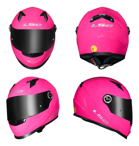 Capacete Feminino Ls2 Ff358 Monocolor Pink