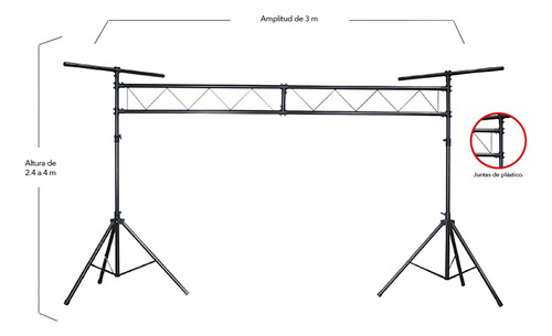 Soporte Para Luces Dj Porteria Stand 80kg - Ms-250 Romms