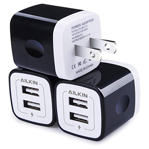 Adaptador De Cargador De Pared Usb Cargador Ailkin 3pack 21a