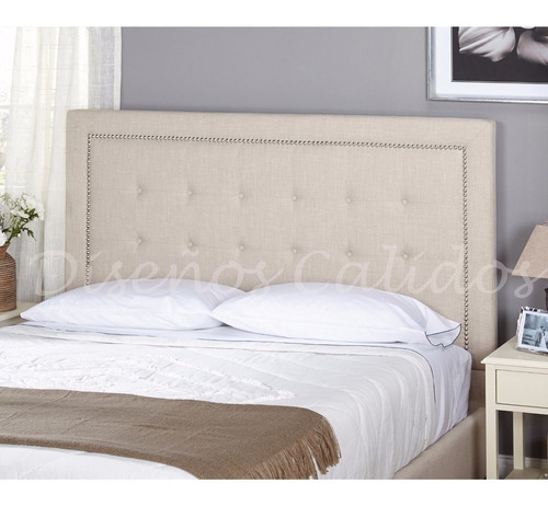 Respaldo Sommier Cama C/ Capitone Y Tachas 1.40