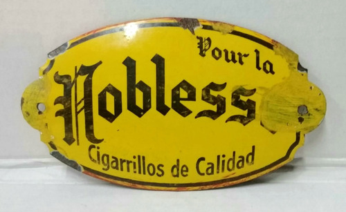 Muy Antiguo Cartel Enlozado De Cigarrillos Pour La Noblesse