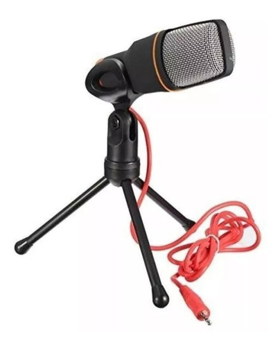 Microfone Condensador Com Tripé Para Gravação Profissional Cor Preto
