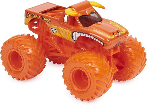Imagen 4 de 5 de Monster Jam Vehiculo El Toro Loco Serie 25 1:64 - Color Naranja