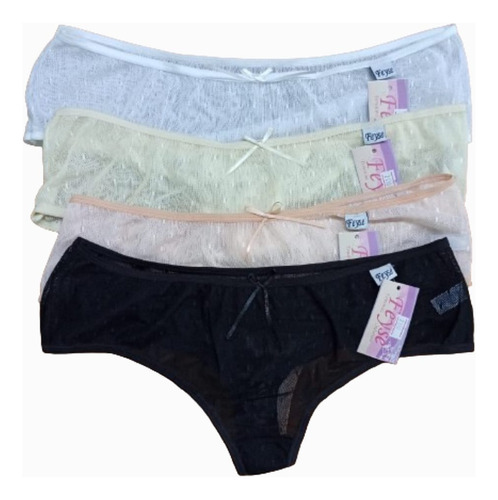 Pack X6 Culotte Less Tul Plumeti Surtido Colores Xxl