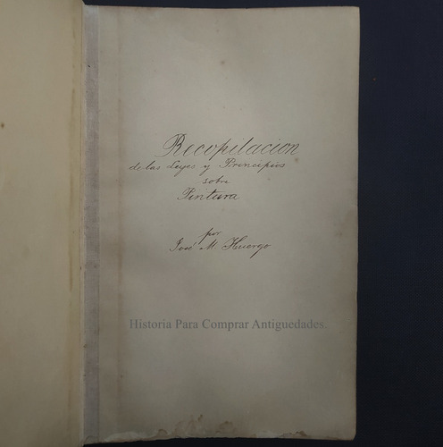 Libro Manuscrito José María Huergo Fines Siglo 19 (Usado)