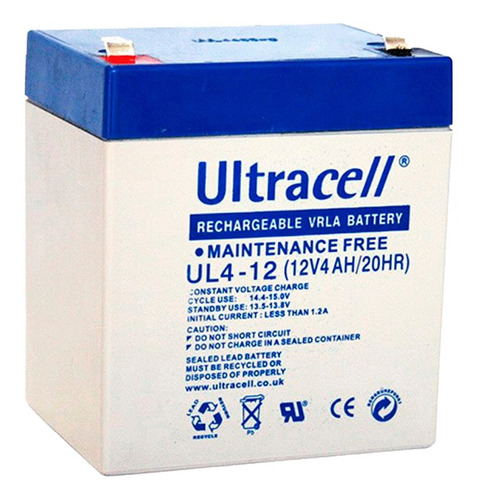 Bateria 12v 4ah Ultracell Para Alarmas, Ups, Cerco Eléctric